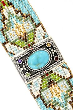 Chili Rose Diana Hand Beaded Turquoise & Gemstone Bracelet – ICE Jewelry Artisan Turquoise Beaded Bangle Bracelet, Artisan Turquoise Beaded Bangle Bracelets, Artisan Rectangular Bracelets As Gifts, Handmade Rectangular Turquoise Bracelets, Artisan Turquoise Bracelets With Colorful Beads, Artisan Multicolor Beaded Bracelets With Natural Stones, Artisan Multicolor Beaded Bracelet With Natural Stones, Artisan Beaded Rectangular Jewelry, Artisan Rectangular Beaded Jewelry