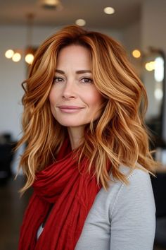 Bold Copper Streaks Copper Streaks, Balayage Ideas, Fresh Color, Upgrade Your Look, Sun Kissed, Wavy Hair, Balayage, Blonde