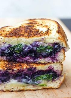 grilled cheese and blueberry sandwich on toasted bread