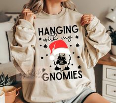 Christmas Gnomes Svg, Hanging With My Gnomies, Holiday Svg, Christmas Gnomes, Create Shirts, Funny Christmas Shirts, Svg Christmas, Handmade Business, Christmas Gnome