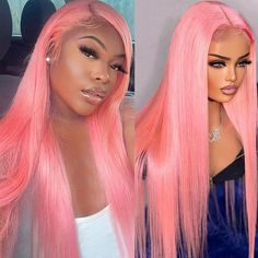 PRODUCT FEATURES Hair Material: Human Hair Wigs, 10A Grade, No Really Shedding, No Tangle, No Bad Smell. Hair Color: Pink  Wig Density: 150% / 180% /200% Density Hair Length: 10 inch -34 inch are available Texture: Straight Hair, Natural Hairline, Soft, Comb Easily, Can Re-style and Color well. Lace Net: 13*4 Inch Transparent HD Lace, Pre-plucked with Baby Hair, Natural Hairline   SHIPPING & RETURNS& SERVICES Shipping: Your wig usually will be shipped with in 24-48 hours, the delivery time is 3- Pink Lace Front Wig, Pink Lace Front, Smell Hair, Straight Human Hair Wigs, Real Hair Wigs, Invisible Lace, Bad Smell, Curly Hair Wig, Pink Wig