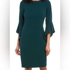 Vince Camuto Nwot. Size 12. Elegant Shift Dress For Fall, Spring Office Dress With Lining, Spring Office Lined Dresses, Green Lined Dress For Workwear, Green Lined Dresses For Work, Elegant Green Shift Mini Dress, Lined Midi-length Dresses For Office, Vince Camuto Dress, Vince Camuto