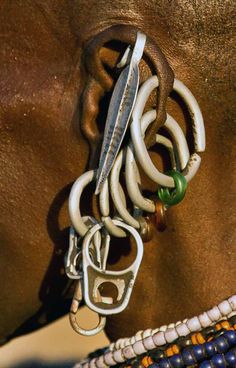 Africa | Details; Turkana woman's earrings.  Kenya. | ©Grete Howard Kenyan Jewelry, Nigerian Jewelry, Quirky Jewelry, Afro Punk, Dope Jewelry, Jewelry Inspo, African Art