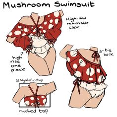 the instructions for how to make a swimsuit with polka dots and bowknots