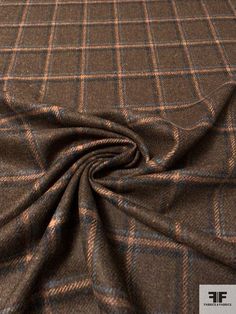 a brown and blue checkered fabric