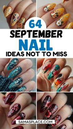 Sept Nails, Ombre Nail Ideas, Statement Nails, Statement Nail, August Nails, Gold Nail Polish