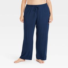 You're sure to love the cool style and comfort these Cloud-Knit Pajama Pants from Auden™ add to your nighttime routine. These regular-fit pajama pants are made from soft, stretchy fabric for a luxurious feel. Finished with a drawstring elastic waistband for a snug fit, the ankle-length pajama pants come with side pocket for stashing at-home essentials. Pair with tees or tanks tops for a number of comfy sleep ensembles. Auden™: Comfort true to every shape & hue. Comfortable Solid Color Bottoms For Pajama Party, Comfortable Solid Bottoms For Pajama Party, Casual Solid Bottoms For Pajama Party, Comfortable Blue Sleep Bottoms, Blue Relaxed Fit Bedtime Bottoms, Blue Relaxed Fit Bottoms For Bedtime, Blue Wide Leg Sleep Bottoms, Blue Sleepwear With Elastic Waistband For Relaxation, Blue Wide-leg Sleep Bottoms