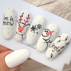 Nail Art Noel, Snow Nails, Hard Gel Nails, Christmas Gel Nails, Nails Only, Dipped Nails, Xmas Nails, Chic Nails, Valentines Nails