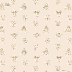 an image of bees and glasses on a wallpaper pattern in beige color with brown outline