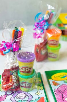 the candy is wrapped in plastic and ready to be put into their bags for sale