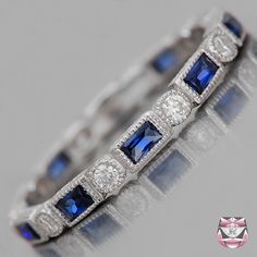 Vintage Eternity Band, Custom Wedding Ring, Sapphire Eternity Band, Sapphire Diamond Engagement, The Bling Ring, Multi Gemstone Ring, Luxury Jewelry Brands, Ring Boxes, Eternity Rings