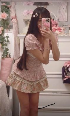 Himekaji Outfits, Douyin Fashion, Me Irl, J Fashion, Pink Outfits, Really Cute Outfits, Kawaii Clothes, Girly Outfits