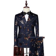 Floral Suit Men, Dress Business Casual, Floral Suit, Business Casual Blazer, Dress Business, Wedding Dress Men, Dress Suits For Men, Suit Men, Business Casual Dresses