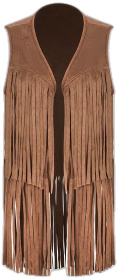 Trendy Summer Fringe Outerwear, Trendy Summer Outerwear With Fringe, Brown Tasseled Outerwear For Spring, Brown Fringe Vest For Festival, Festival Fringe Brown Vest, Bohemian Brown Fringe Vest, Brown Bohemian Fringe Vest, Bohemian Brown Vest With Fringe, Bohemian Vest Outerwear For Fall