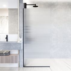 Discover modern elegance with the VIGO Zenith collection's fixed shower screen, perfectly sized at 34" W x 74" H. Available in a variety of glass types including striking fluted, pristine clear, and sleek black tint, this doorless entry frameless shower screen is designed to transform any bathroom into a sanctuary of sleek, minimalist style. Choose from finishes like bold matte black, luxurious matte brushed gold, stainless steel, and classic chrome to seamlessly complement your existing decor. Engineered for durability and stability, the robust vertical and bottom rail supports ensure the door is securely anchored, adaptable for both left and right-side installations. Featuring advanced SEAL-THRU™ technology, this shower screen provides a consistent, leak-proof seal that keeps your bathro Glass Shower Screen, Semi Frameless Shower Doors, Framed Shower Door, Bathtub Doors, Shower Fixtures, Fluted Glass, Tub Doors, Frameless Shower Doors, Modern Shower