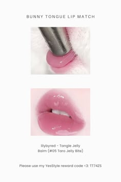 Bunny Toung Lipstick, Bunny Tounge Lippies, Bunny Tongue Lip Gloss, Bunny Lips, Lip Gloss Korean, Bunny Tongue, Bunny Beauty, Bunny Pretty, Jelly Lips