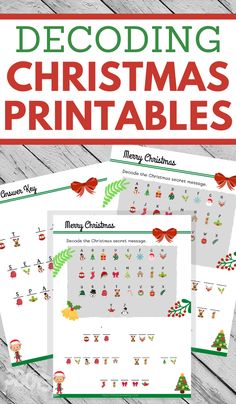 christmas printables with the text decoding christmas printables on top and below