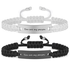 two bracelets with the words you are my person on them