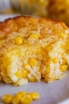 a piece of corn cake on a plate