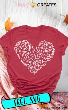 a t - shirt that has been made to look like a heart with leaves on it