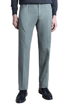 A hint of cashmere adds a touch of luxury to these breathable cotton-blend pants that are fashioned in Italy. Zip fly with button closure Five-pocket style 95% cotton, 5% cashmere Dry clean Made in Italy Elegant Straight Leg Pants With Patch Pockets, Business Bottoms With Pockets For Spring, Spring Business Bottoms With Pockets, Slim Fit Cotton Dress Pants With Pockets, Elegant Trousers With Patch Pockets, Straight Cotton Dress Pants With Side Pockets, Cotton Dress Pants With Side Pockets, Cotton Straight Dress Pants With Side Pockets, Classic Pants With Patch Pockets And Straight Hem