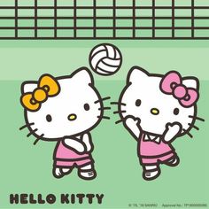 an image of hello kitty playing volleyball