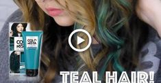 LOREAL COLORISTA REVIEW! | Teal Hair Tutorial | Vanessa Giorgio #hair #buenosproductos Teal Ombre Hair, Ombre Hair Tutorial, Hair Dye Tutorial, Teal Hair Color, Loreal Colorista, Hidden Hair Color, Easy Hair Color, Peekaboo Hair Colors, Mermaid Hair Color