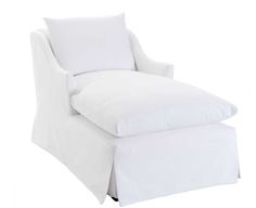 a white chaise lounge chair on a white background