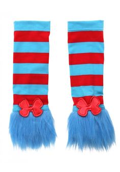 If you're going to cause a little mischief with the Cat in the Hat you'll need the right accessories. These Thing 1 & Thing 2 Glovettes complete any Thing costume. Features: Officially licensed Dr. Suess glovettes 100% Polyester Blue and red striped gloveletts Fuzzy blue fur along the end with a red bow aboveIncludes the following: Thing 1 & Thing 2 Glovettes Please view our Return Policy details at http://stores.ebay.com/halloweencostumescom/Return-Policy.html. Mischief Makers, Fairy Tale Costumes, The Cat In The Hat, Start Running, Cat In The Hat, 3d Object, How To Start Running, Easy Halloween, Red Bow