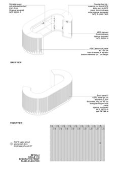 an architectural diagram showing the different parts of a building and its surrounding structure, including two sections