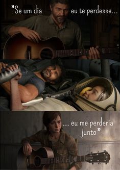 the walking dead meme with guitar and caption in spanish, english and spanish