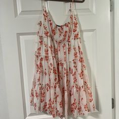 Size Small Dress. Never Worn. The Flowers Are Pinkish Red And The Dress Is White Trixxi Dress, Pinkish Red, Small Dress, The Flowers, Sundress, Red White, Red And White, The Dress, Size Small