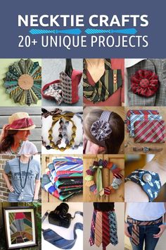 the cover of necktie crafts 20 unique projects, with pictures of different types of ties