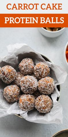 carrot cake protein balls in a bowl