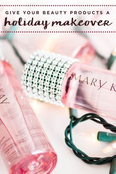 Holiday DIY alert! Add extra pizzazz to any beauty gift by adding jewels, ribbon, or your favorite crafting supply. We love these rhinestone decorated Oil-Free Eye Makeup Removers! It’s easy and makes everything sparkle for the season. | Mary Kay Mary Kay Makeup Remover, Fun Backgrounds