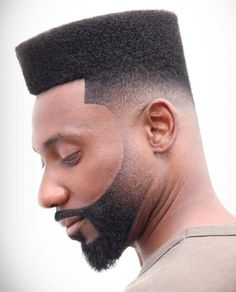 Long Flat Top Haircut African Men Haircut Styles, Black Man Haircut With Beard, Black Men Facial Hair Styles, Black Mens Haircut Long On Top, Bald Black Man With Beard, Top Fade Haircut, Black Man Haircut Fade, Fade Haircut Curly Hair, Fade Haircut Styles