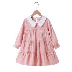 Product Title: Girls Long Sleeve Doll Collar Pleated Dress Girls DressesKeyword Tag: Cow Onesie Baby* Soft Feeling & Cozy Comfortable* Package Package Included: 1 Dress* Fabric & Fabric: 100% Viscose* Available for Machine Wash as well as TumbleDry* Imported* Imported Are you look for a best quality and cheapest dress? Then Girls Long Sleeve Doll Collar Pleated Dress Girls Wholesale Dresses is the best one for you! The New style with amazing designs for reflect fashion vibes that will embrace yo Spring School Dress With Peter Pan Collar, Pink Doll Collar Dress For Dress-up, Pink Dress With Doll Collar For Dress-up, White Long Sleeve School Dress, Playful Doll Collar Dresses For Spring, Cute Dress With Doll Collar For Dress-up, Playful Spring Dress With Doll Collar, Long Sleeve Cotton School Dress, Long Sleeve Ruffled Dress For School