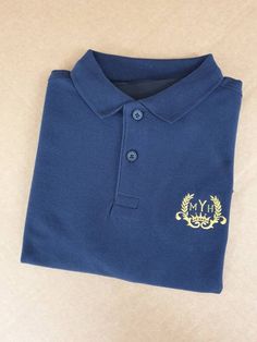 Personalize 1,2 or 3 Initials and Wreath Embroiderd Polo Shirt. Color White, black, Grey. Red. Blue. Navy. cotton Machine washable. If you want different size  color and initial color please message me through Etsy Navy Polo Shirt With Embroidered Logo, Classic Blue Polo Shirt With Embroidered Logo, Blue Collared Polo Shirt With Embroidered Logo, Polo Shirt Logo, Wreath Embroidery, Polo Logo, Mens Polo Shirt, Fashion Mask, Popular Colors