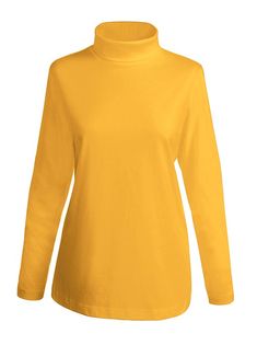 A staple of any wardrobe: the flattering turtleneck top. Length approx. 26 inches (misses). 100% cotton single jersey. Machine washable. Imported. Cotton Mock Neck Top For Layering, Cotton Turtleneck For Layering, Solid Cotton Turtleneck For Layering, Cotton Turtleneck Top For Fall, Stretch Cotton Turtleneck T-shirt, Stretch Cotton Funnel Neck Tops, High Neck Cotton Top For Layering, Spring Cotton Turtleneck, Basic Turtleneck Tops For Fall