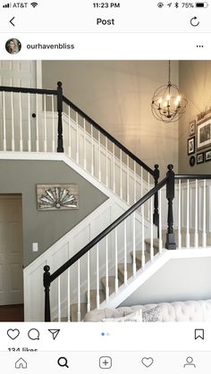 the stairs in this house have been painted white