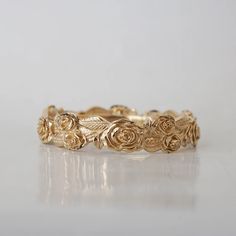 Floral Roses Eternity Band in 14K and 18K Gold – Tippy Taste Jewelry Floral Wedding Bands, Dream Ideas, Enchanted Jewelry, Whimsical Accessories, Fall Rings, Smell The Roses, Jewellery Brand, Earring Ideas, Chic Earrings