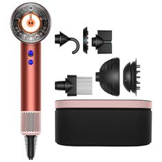 What it is: A special-edition Dyson Supersonic Nural hair dryer in strawberry bronze and blush pink with complimentary Presentation case. Hair Texture: Straight, Wavy, Curly, and CoilyHair Type: Fine, Medium, and ThickHair Concerns:- Heat Protection- ShineKey Benefits: - Protects your scalp barrier from extreme heat, helping to maintain your scalp's moisture levels- Learns and remembers your styling routine and automatically adjusts to your go-to airflow and heat settings as you style- Machine k Dyson Supersonic, Hair Concerns, Sephora Beauty, Voluminous Curls, Curl Pattern, Wide Tooth Comb, Coily Hair, Hair Texture, Extreme Heat