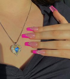 Easy Nails, Pink French, Acrylic Nails Coffin Pink, Long Square Acrylic Nails, Nail Swag, Square Acrylic Nails