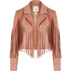 Pink suedette fringe cropped jacket Punk Woman, Ladies Short Jackets, Faux Suede Jacket, Fringe Jacket, Boston Proper, Causual Outfits, Suede Jacket, Outerwear Women