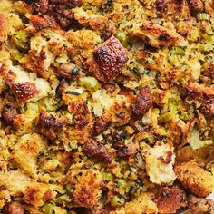 a casserole dish with broccoli and other toppings