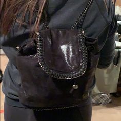 Black Backpack With Chains Trendy Travel Backpack With Chain Strap, Everyday Backpack With Chain Strap, Elegant Black Evening Backpack, Edgy Black Bag With Chain Detail, Casual Black Bag With Chain Detail, Casual Black Bag With Chain, Palm Springs Mini Backpack, Steve Madden Backpack, Mcm Backpack