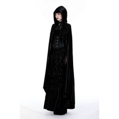 This gothic cape is made of velvet fabric. It has a hood and a high-low design. Floral embroidery on the neckline. A beaded cross zipper for closure. The fitted silhouette and no elastic fabric. 
 
Material: Polyester; Spandex 
Size: S-XXL 
SKU: JW266 Gothic Cape, Cape With Hood, Embroidered Cape, Gothic Floral, Beaded Cross, Elastic Fabric, Fitted Silhouette, Velvet Fabric, Design Floral