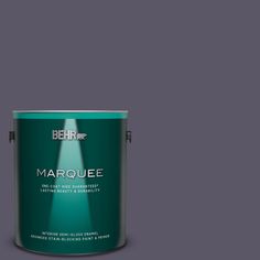 the behr marquee paint is shown in an open, gray - toned color