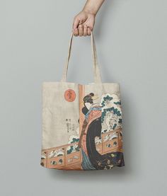 Tote bag Beauty on a Veranda by Utagawa Kuniyoshi. Measurements: - Length 42 cm / 16.5 in - Width 39 cm / 15.3 in - Handles Length 76 cm / 30 in Fabric: Safe Oeko-TEX® standard 100 certified linen fabric. Heavy linen fabric. COLOURS: Actual colours and prints may vary from picture due to computer settings. CARE INSTRUCTIONS: ▽ Make sure your laundry has enough space so it could rinse properly, ▽ Choose low temperatures and lukewarm waters (<40oC/104oF), ▽ Use the gentle machine cycle or wash it with hand, ▽ Straightening and hang to dry, ▽ It will become softer with each washing, ▽ Our linen tote bag aren't stone washed, so it can shrink a little (1-3cm) by washing in hot water. Please note that shipping time does not include making time. It generally takes between 2-5 days for the garment Artistic Beige Canvas Tote Bag, Utagawa Kuniyoshi, Linen Tote Bag, Table Runner And Placemats, Art Japonais, Matching Accessories, Make Time, Japanese Art, Linen Fabric