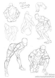 some sketches of different poses and body shapes